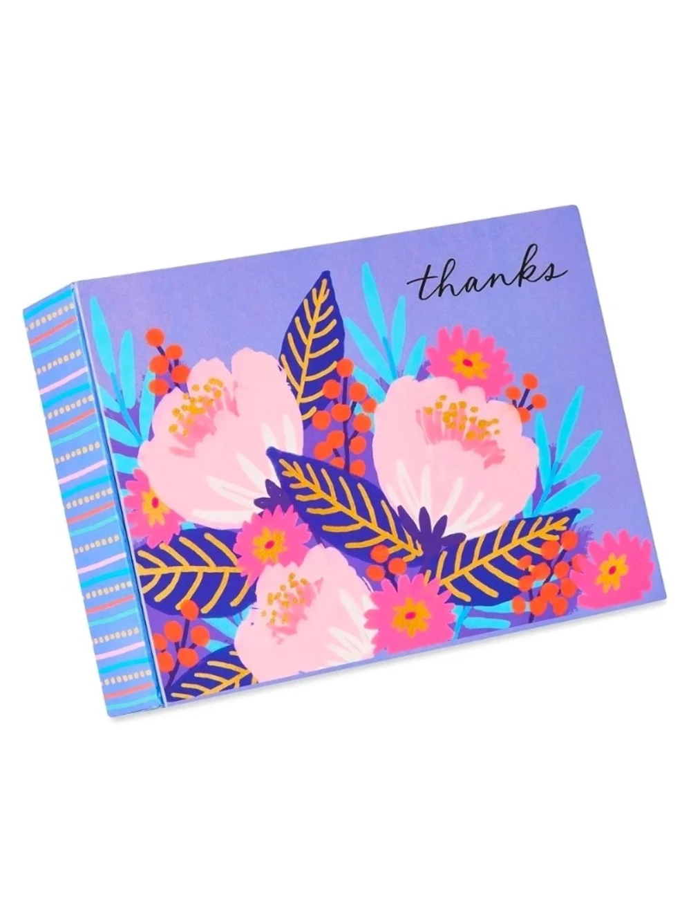 Papyrus - Floral 'Thanks' Note Card Set in Magnetic Storage Box